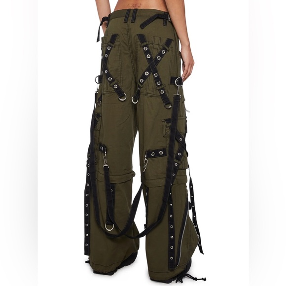 TRIPP NYC✖️X-STRAP ZIP OFF PANTS- GREEN SMALL - Picture 6 of 8